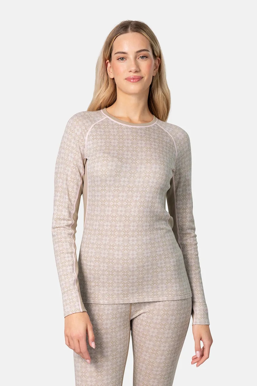 Kari Traa longsleeve funcțional ROSE LIGHT culoarea maro, 611364