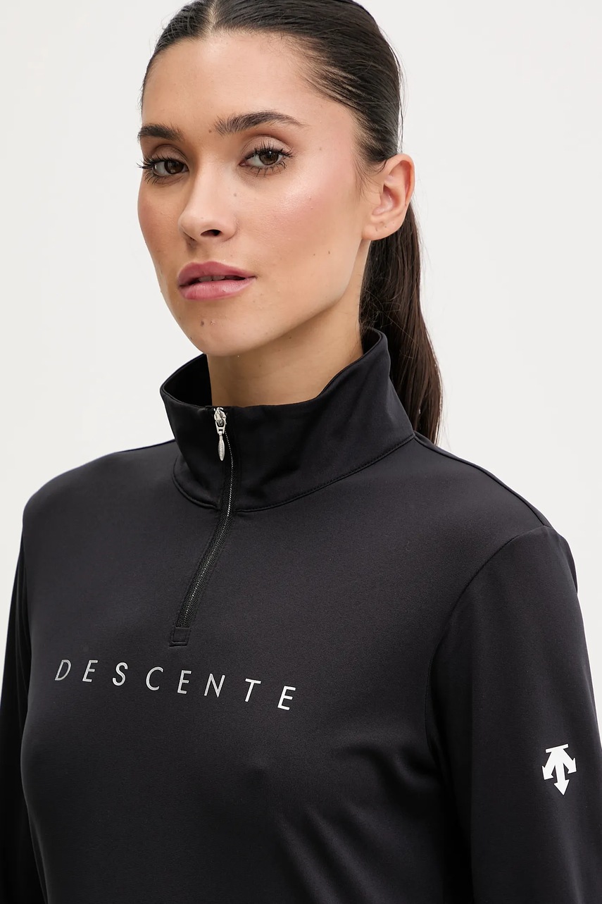 Ισοθερμικό μακρυμάνικο Descente CHEST LOGO T-NECK χρώμα: μαύρο, DW5FLT01LU φωτογραφία