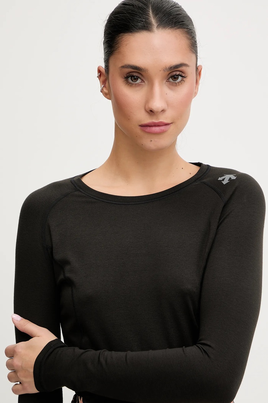 Ισοθερμικό μακρυμάνικο Descente BASE LAYER TOP χρώμα: μαύρο, DW5FUD01LU φωτογραφία