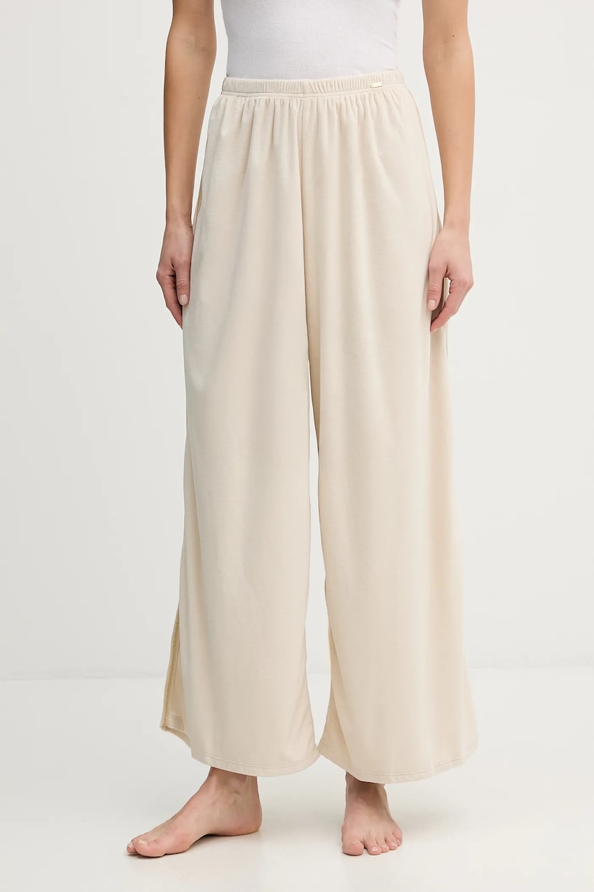 United Colors of Benetton pantaloni de pijama culoarea bej, 3JQA3F04W