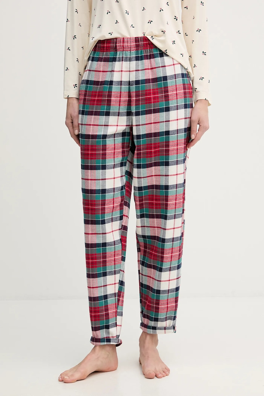 United Colors of Benetton pantaloni pijama bumbac culoarea bordo, bumbac, 40EP3F00I