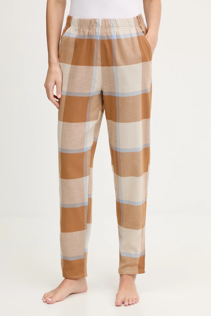 United Colors of Benetton pantaloni pijama bumbac culoarea maro, bumbac, 40EP3F00I