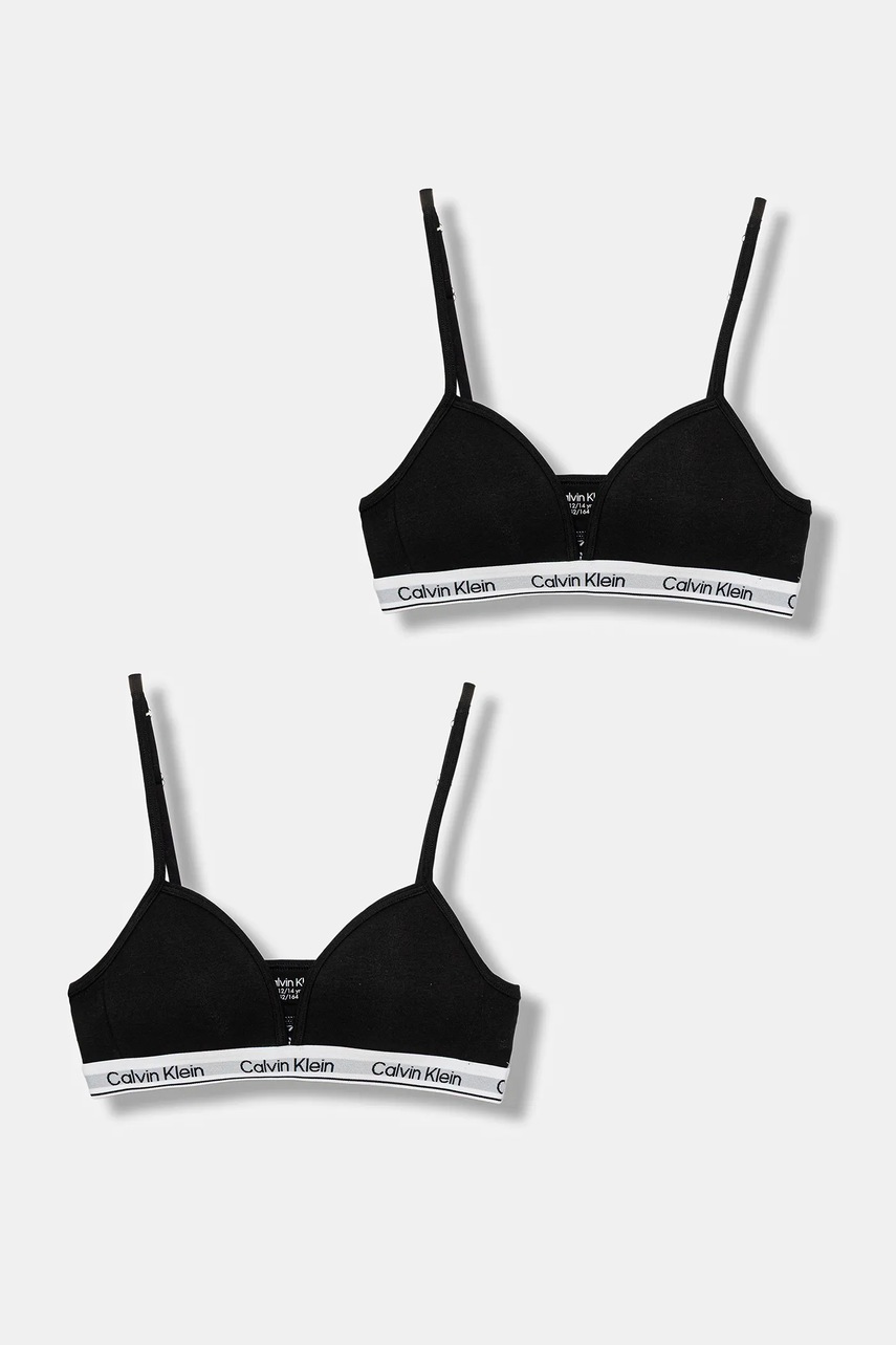 Levně Dětská podprsenka Calvin Klein Underwear 2-pack černá barva, G80G800741