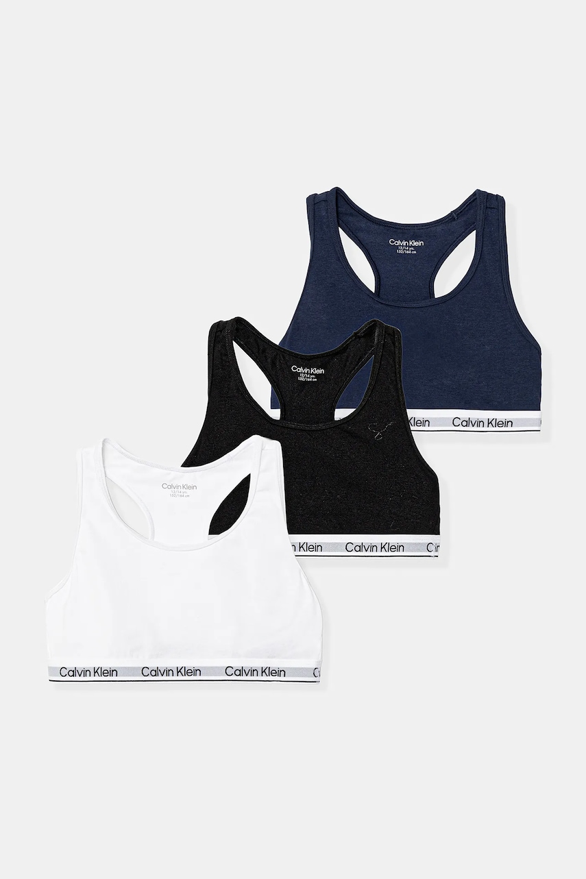 Levně Dětská sportovní podprsenka Calvin Klein Underwear 3-pack černá barva, G80G800743