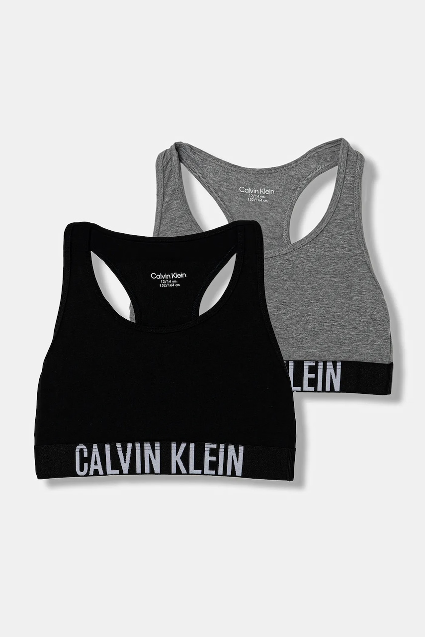 Levně Dětská sportovní podprsenka Calvin Klein Underwear 2-pack šedá barva, G80G800744