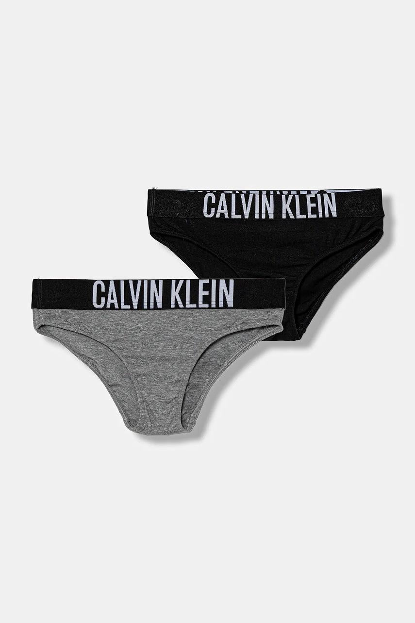 Levně Dětské kalhotky Calvin Klein Underwear 2-pack šedá barva, G80G800729