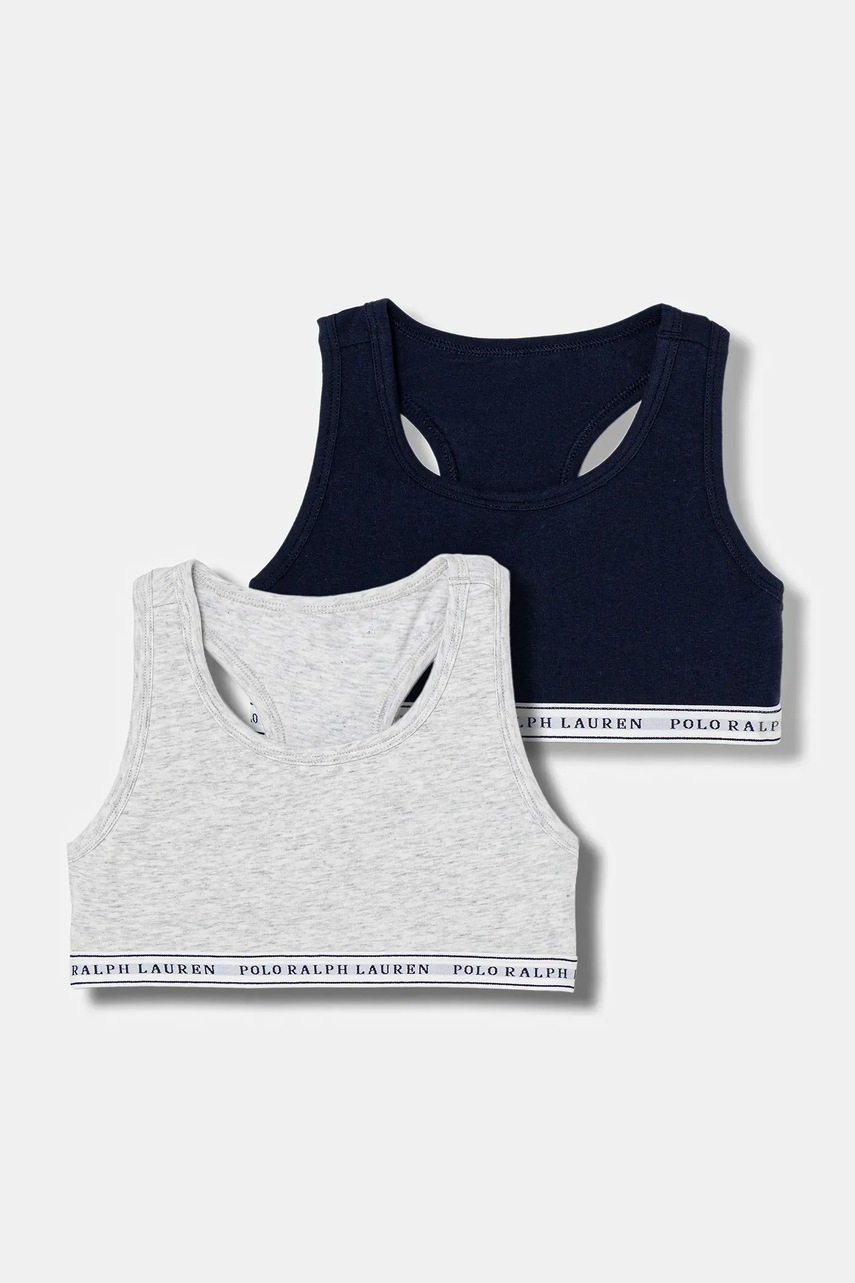 Levně Dětská podprsenka Polo Ralph Lauren 2-pack šedá barva, 4P5038