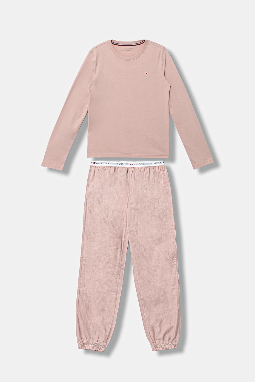 Levně Dětské bavlněné pyžamo Tommy Hilfiger růžová barva, UG0UG00810
