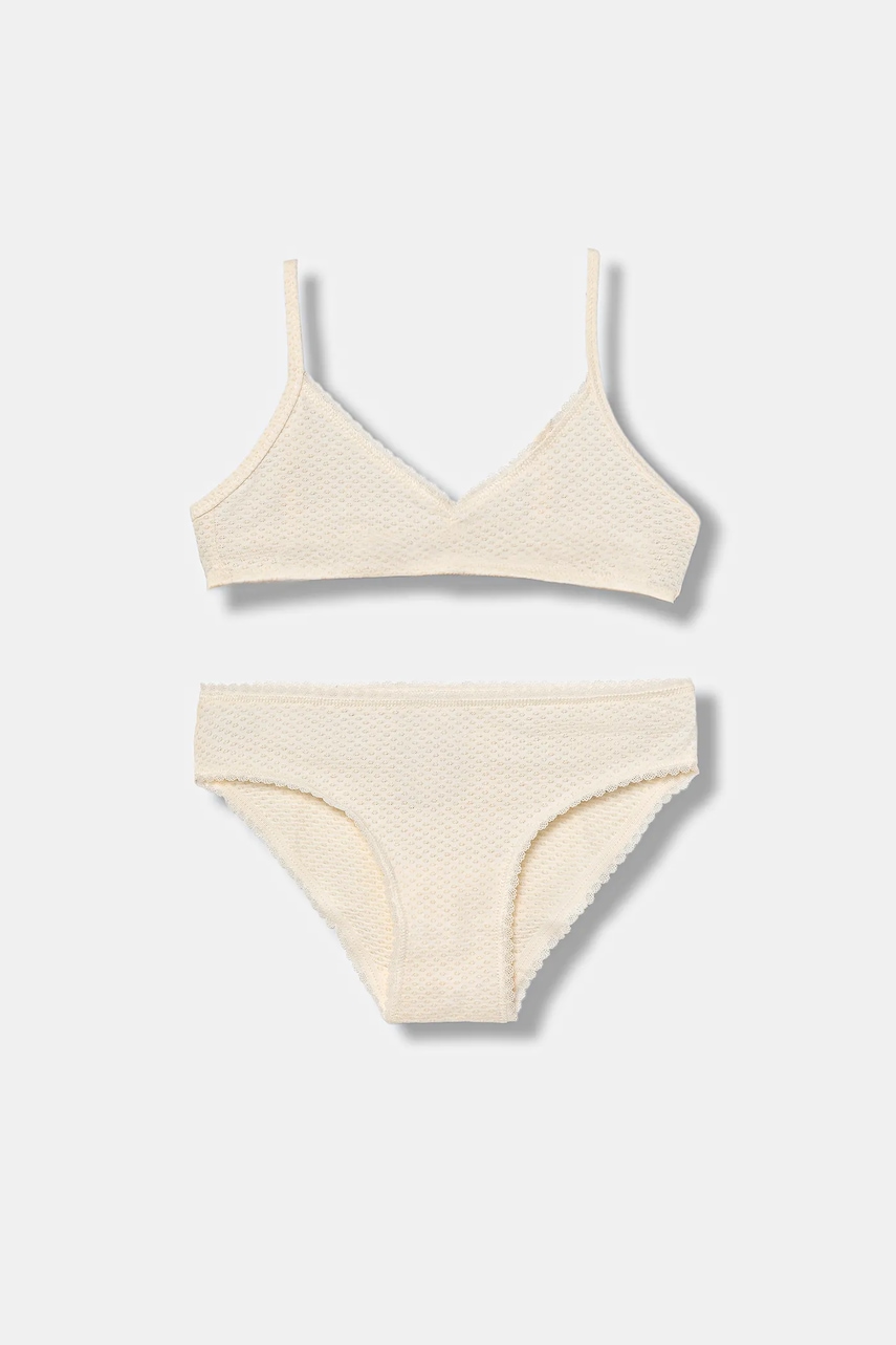 United Colors of Benetton un set de sutien si chiloți pentru copii culoarea bej, 3MK50K02X