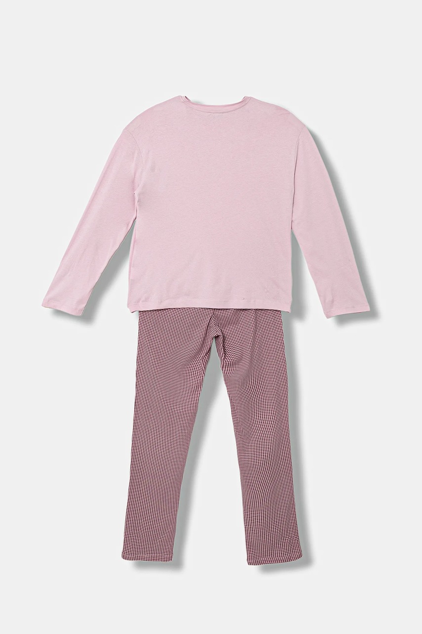 Детская хлопковая пижама United Colors of Benetton цвет розовый узор 3VD00P09C Детская хлопковая пижама United Colors of Benetton цвет розовый узор 3VD00P09C