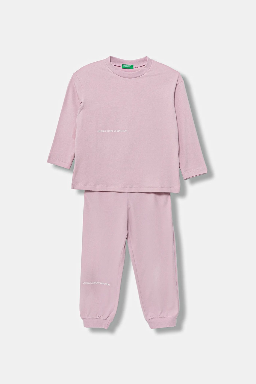 Levně Dětské pyžamo United Colors of Benetton růžová barva, 3DKE0P097