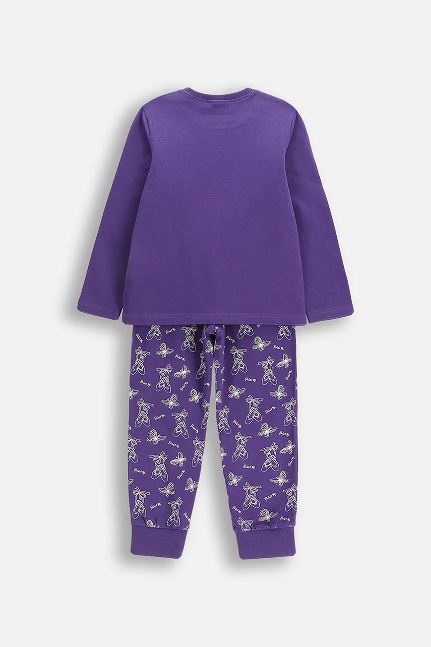 Детская хлопковая пижама Coccodrillo цвет фиолетовый узор PYJAMAS