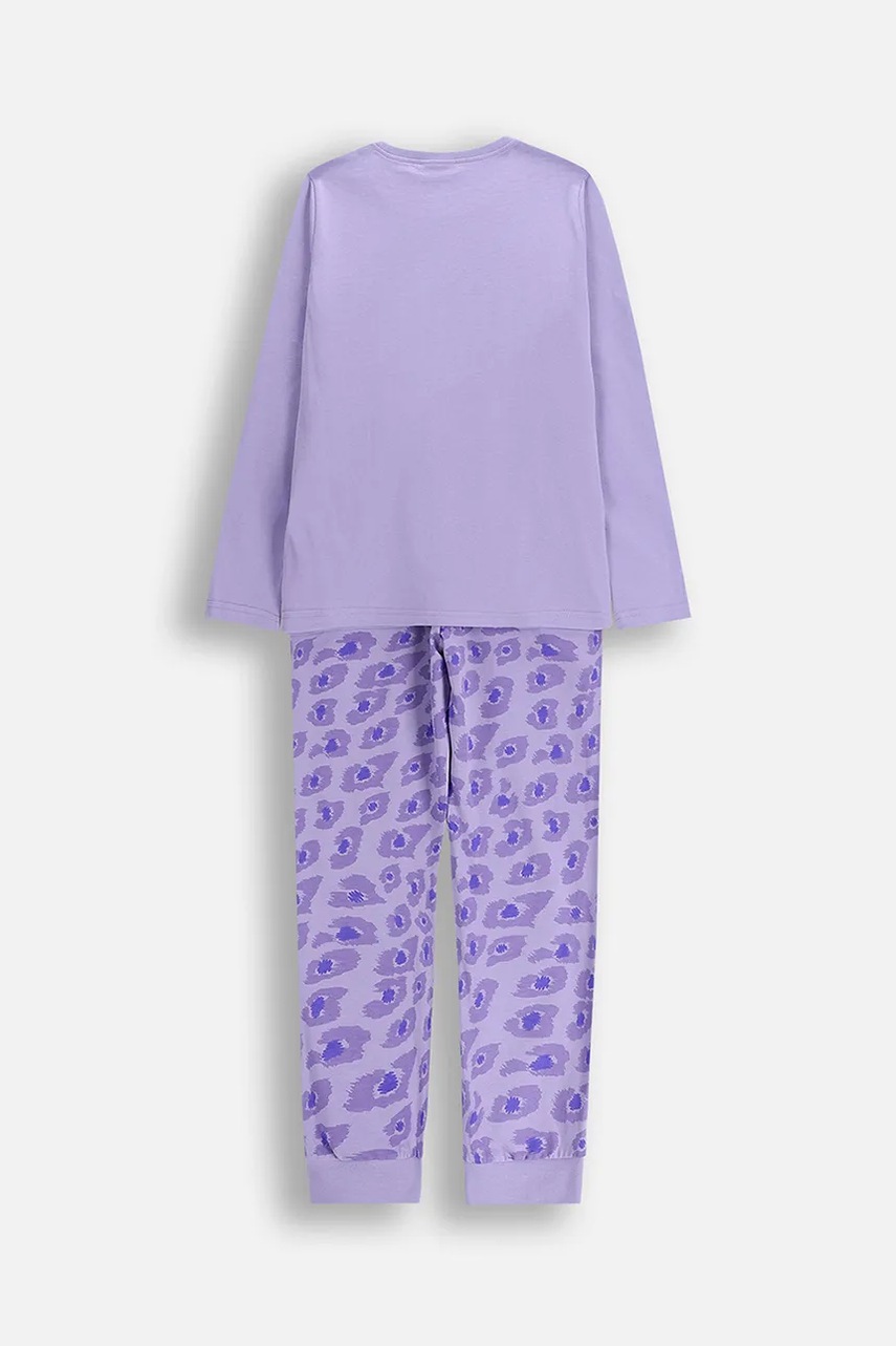 Детский хлопковый пижамный комплект Coccodrillo цвет фиолетовый узор PYJAMAS