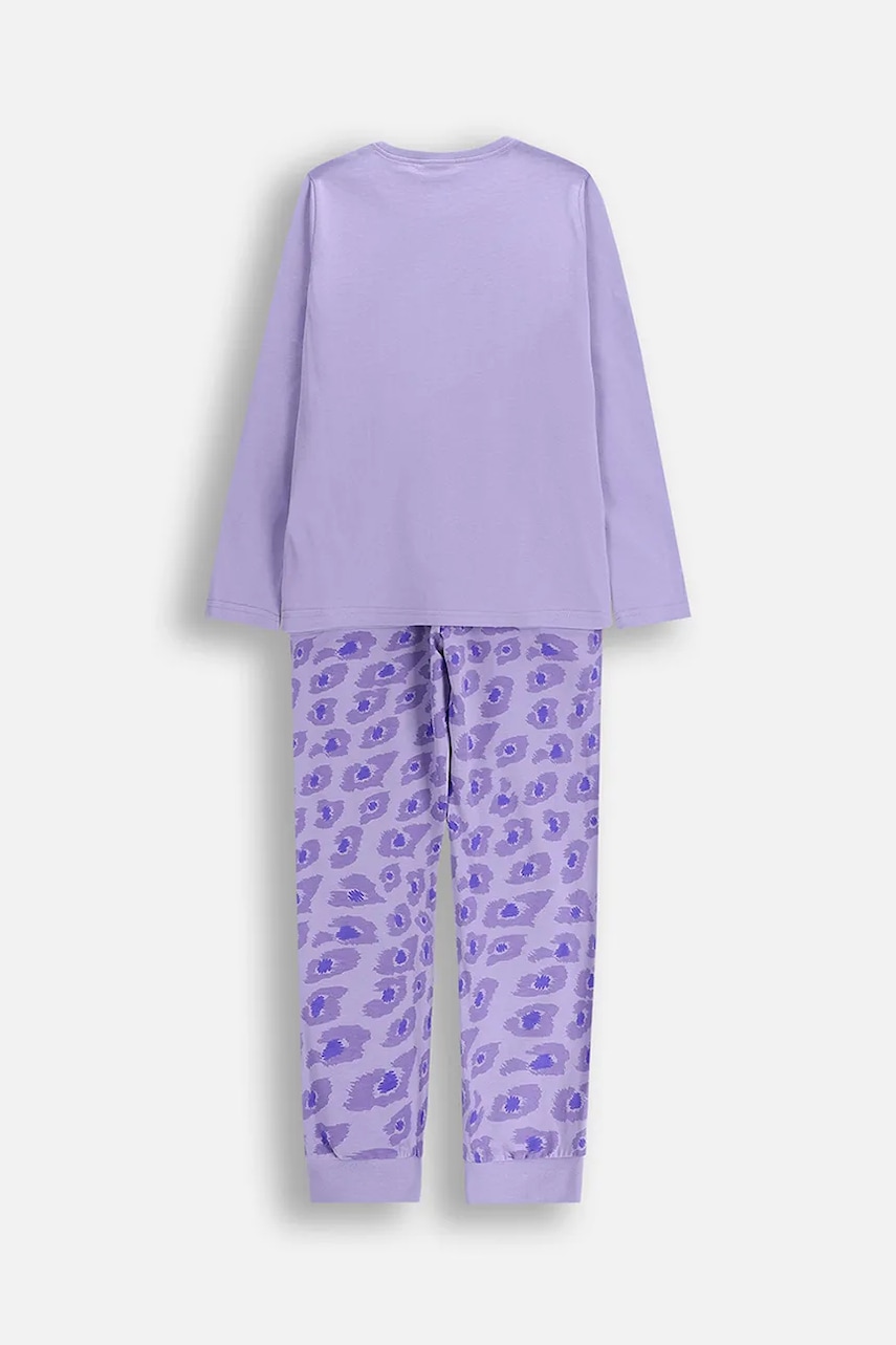 Детский хлопковый пижамный комплект Coccodrillo цвет фиолетовый узор PYJAMAS Детский хлопковый пижамный комплект Coccodrillo цвет фиолетовый узор PYJAMAS