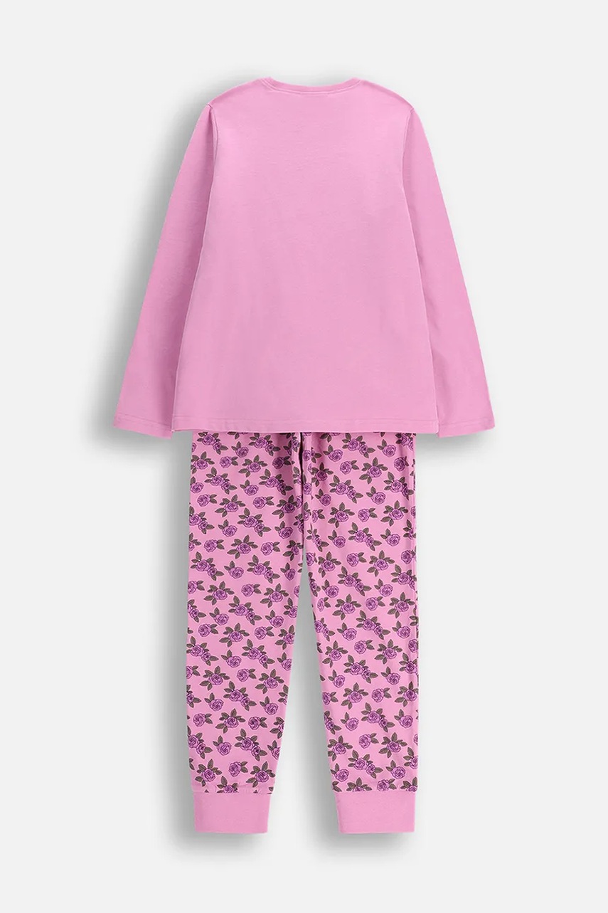 Детский хлопковый пижамный комплект Coccodrillo цвет фиолетовый узор PYJAMAS