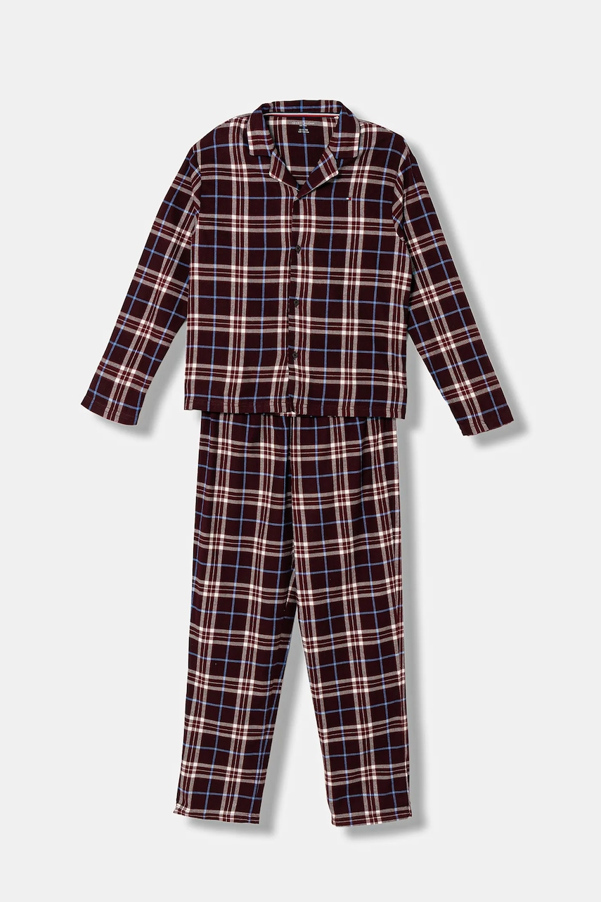 Levně Dětské pyžamo Tommy Hilfiger vínová barva, UK0UK00075
