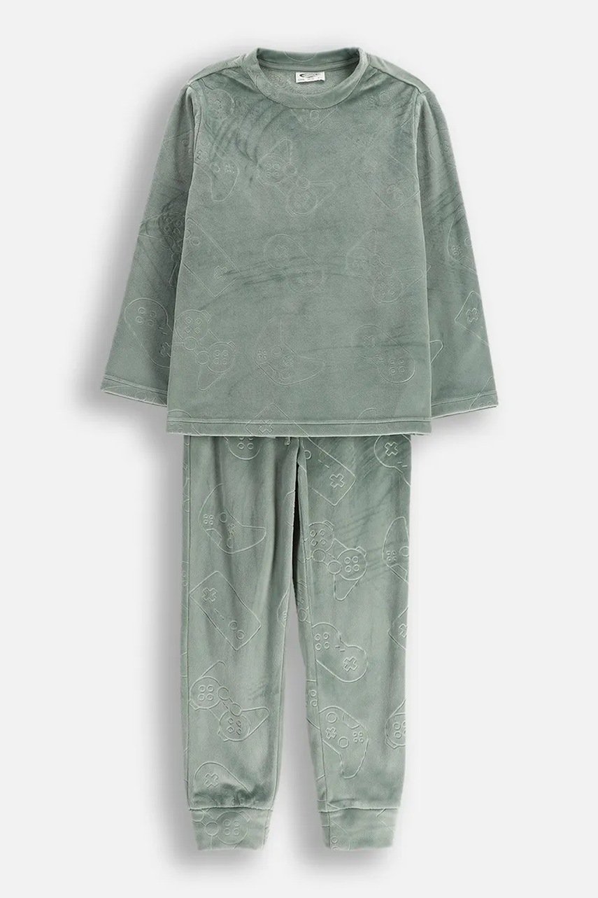 Coccodrillo pijama copii culoarea verde, cu model, PYJAMAS
