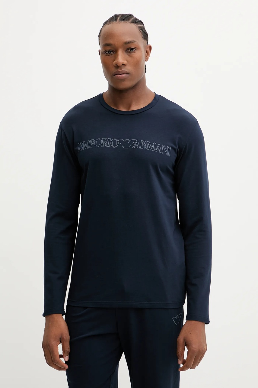 Пижама Emporio Armani Underwear цвет синий с принтом EM000616 AF14978