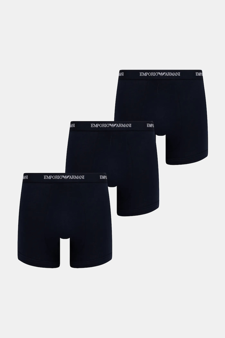 Emporio Armani Underwear boxeri 3-pack culoarea bleumarin, EM000259 AF14132