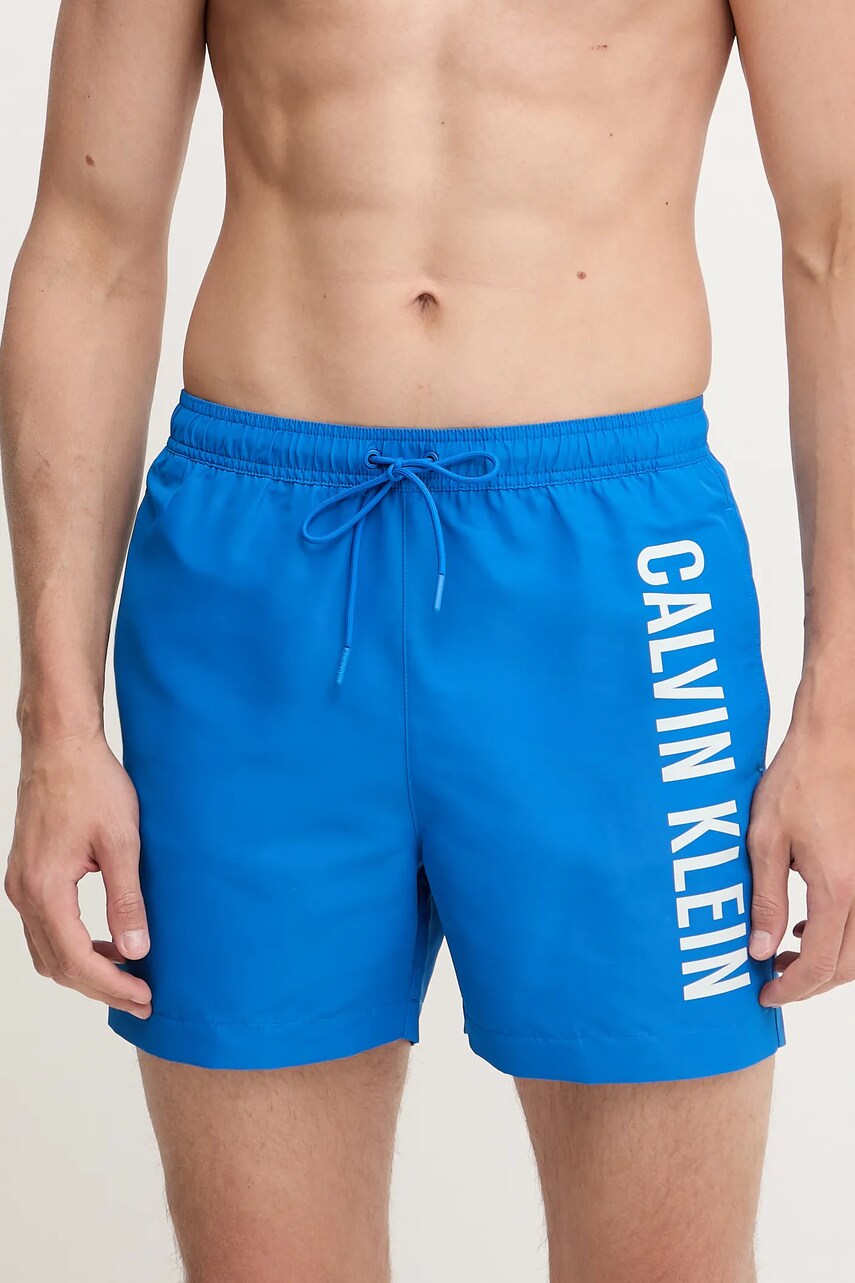 Levně Plavkové šortky Calvin Klein fialová barva, LV00N61092