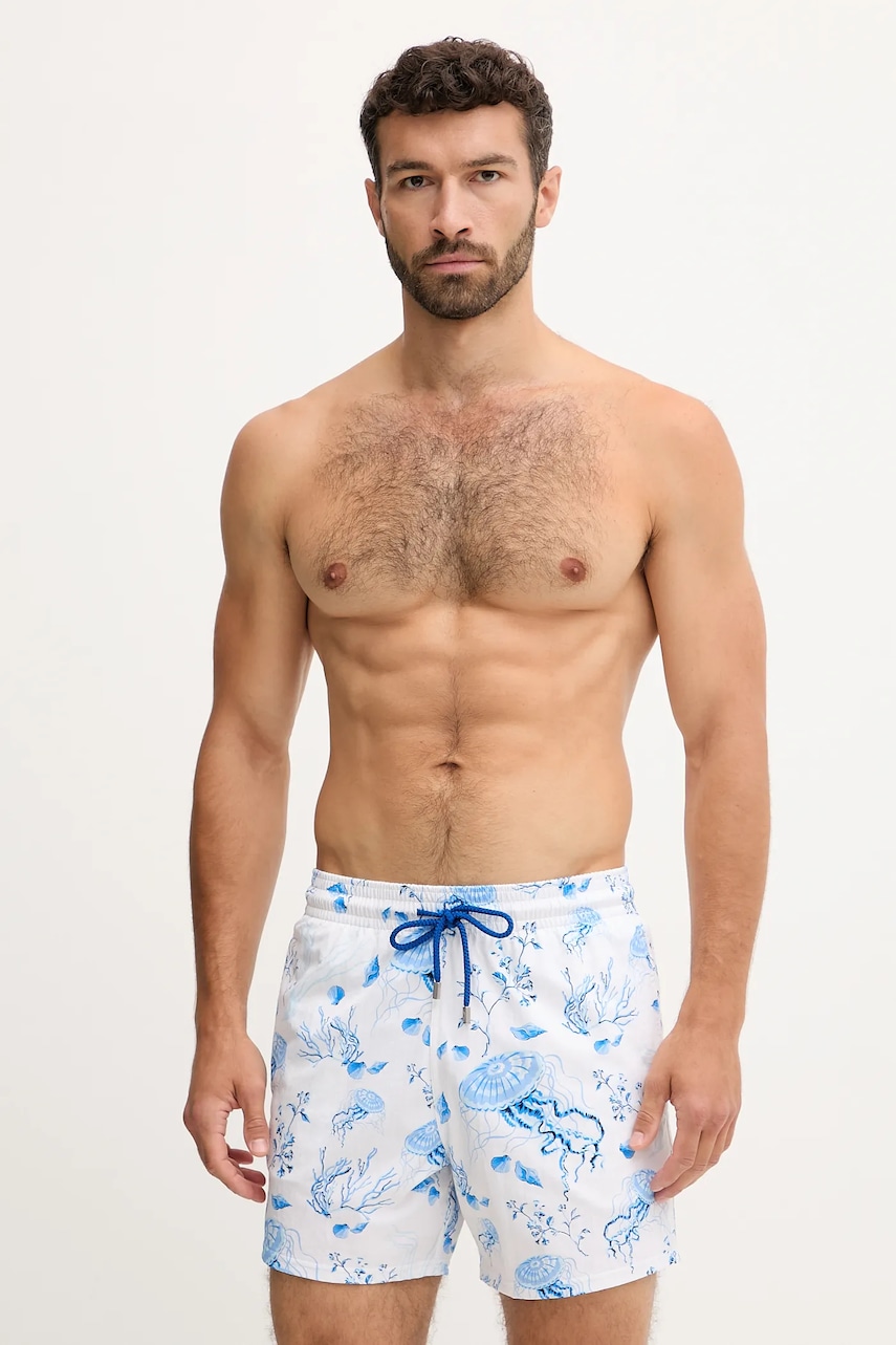 Vilebrequin pantaloni scurți de baie MOORISE culoarea alb, MSOCF126