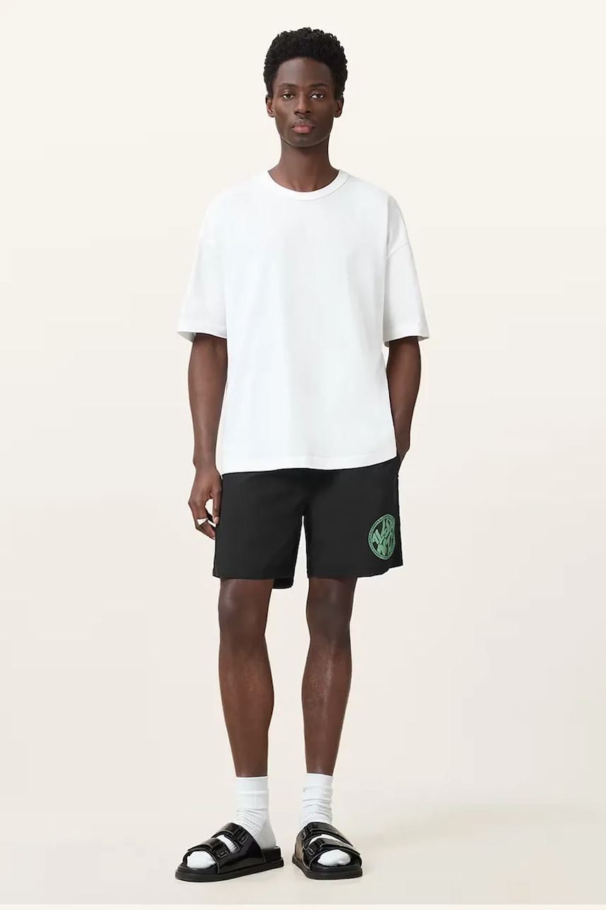 AllSaints pantaloni scurți de baie DISTORTION culoarea negru, M019WC