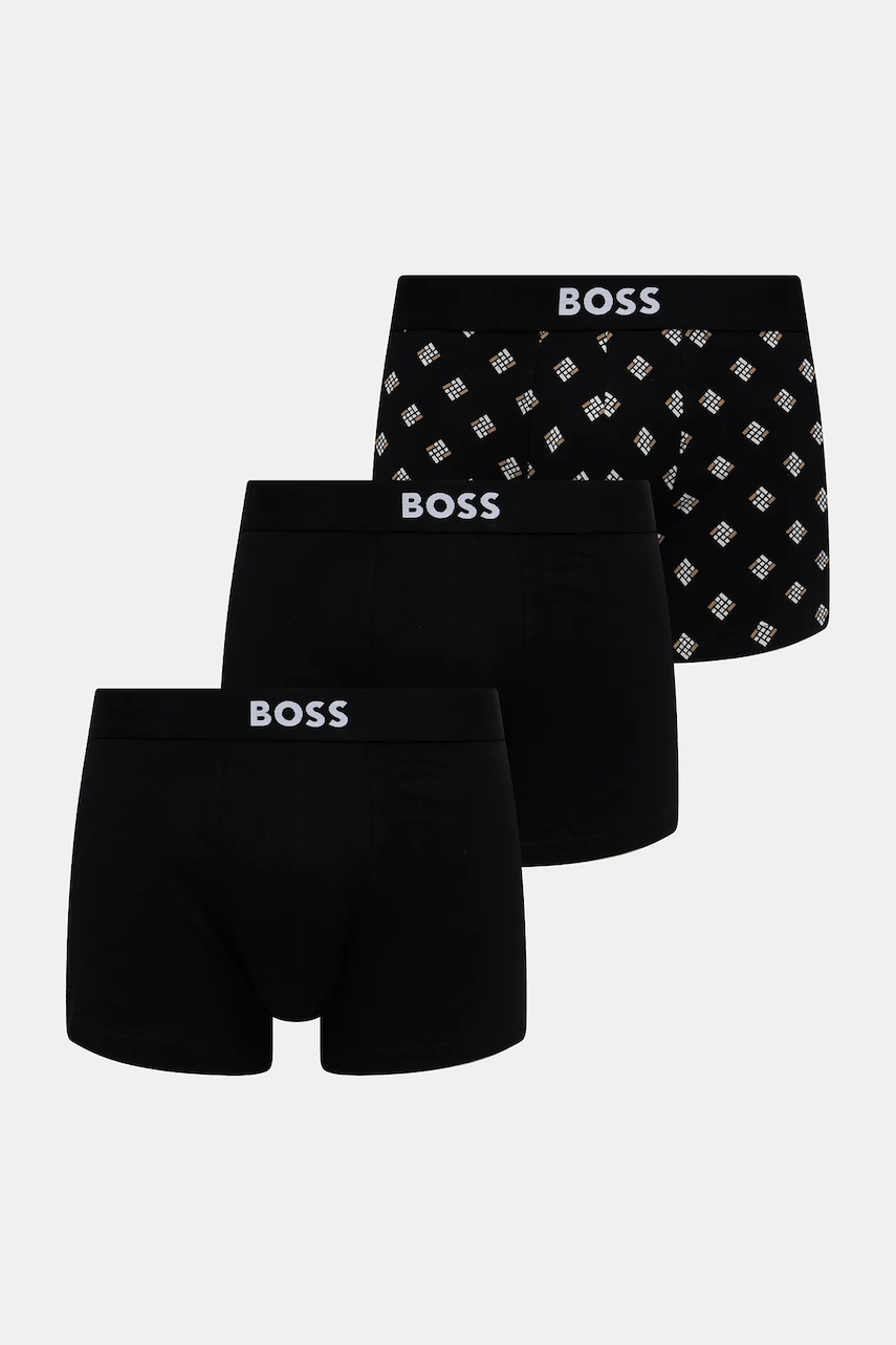 BOSS bokserki męskie bawełniane Trunk 3P BOSS ONE D 3-pack czarne 50549832