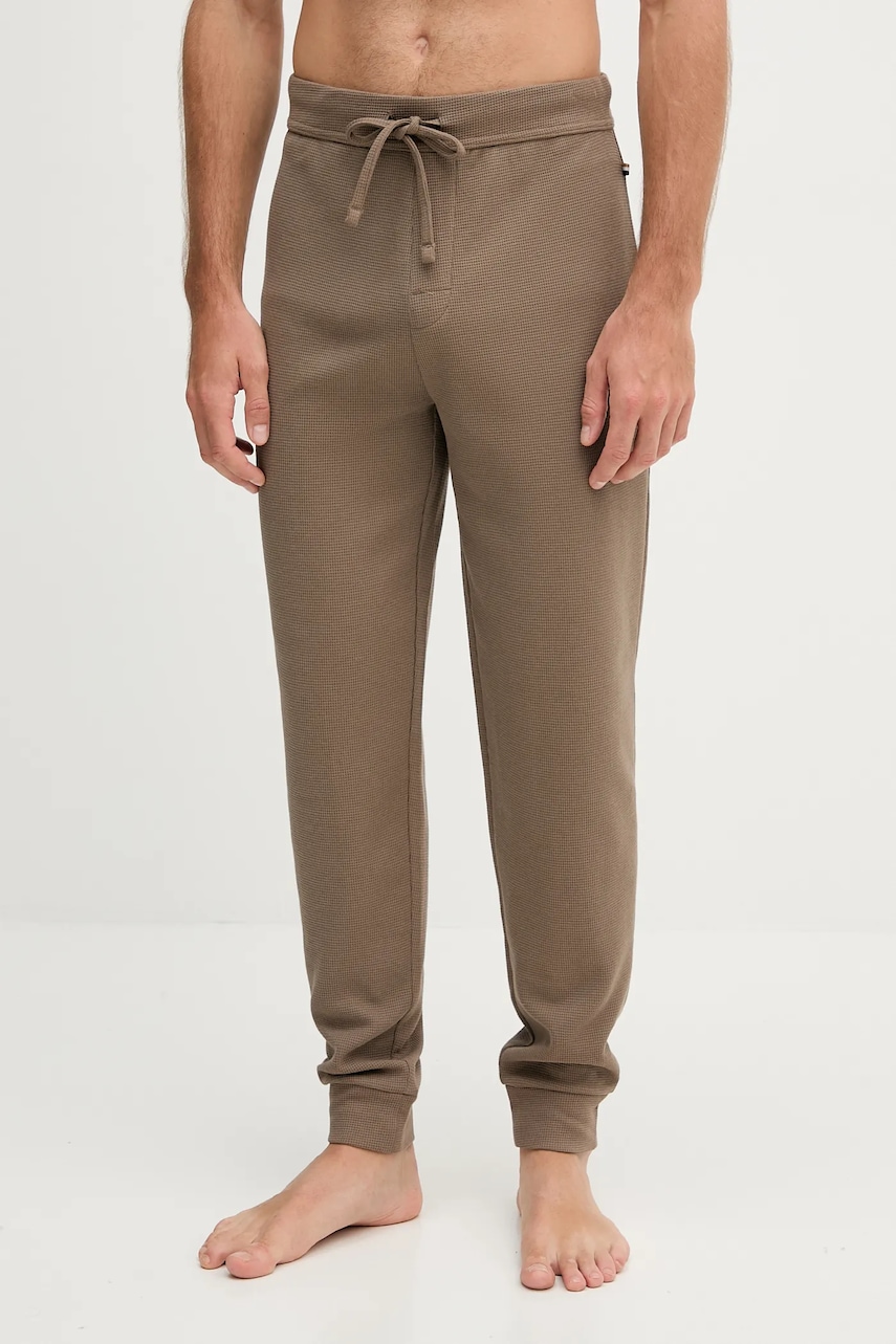 BOSS pantaloni de lounge culoarea maro, uni, 50535878