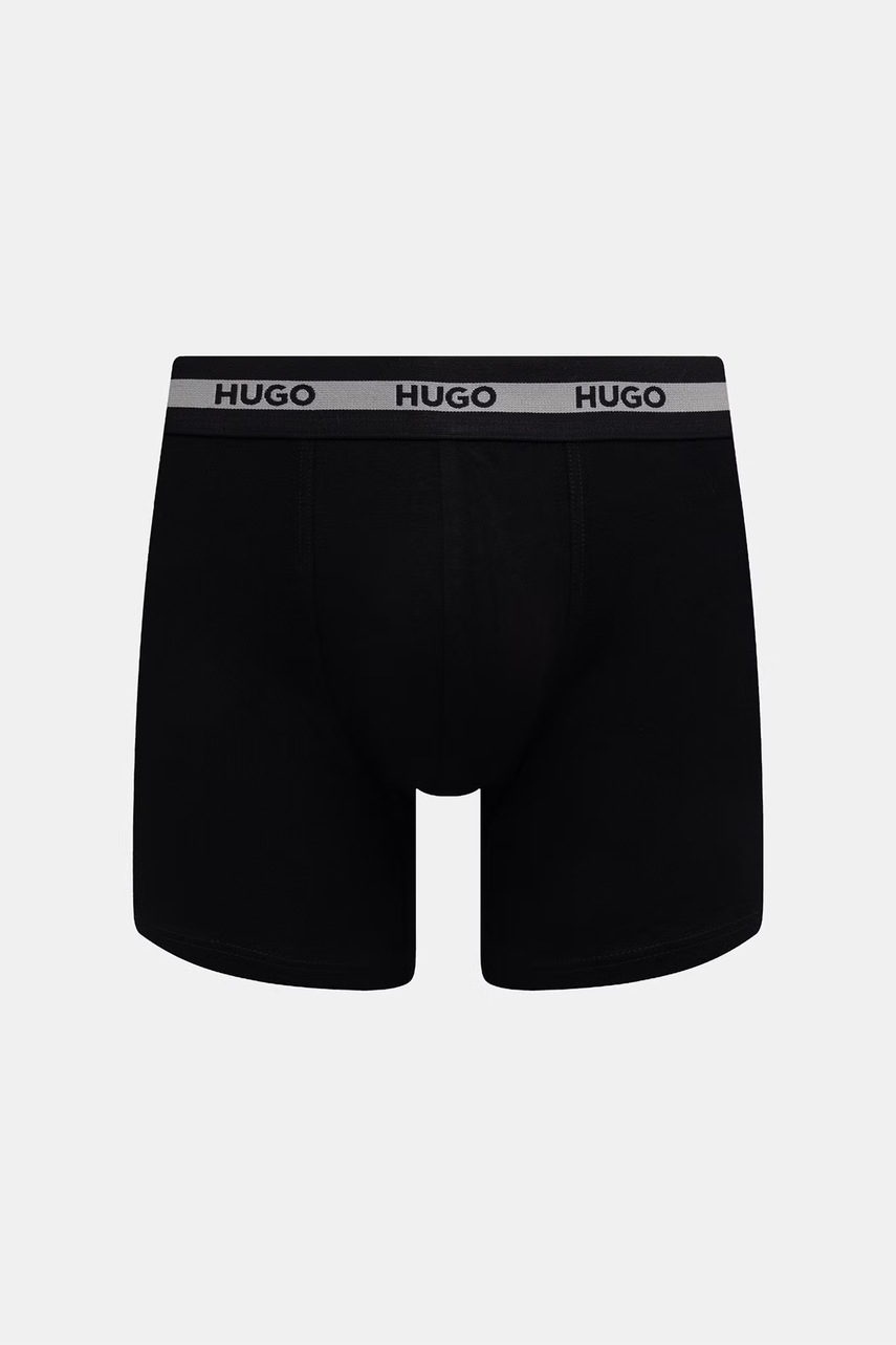 HUGO boxerky pánske bavlnené s elastanom BOXER BR PLANET DES 3-pak