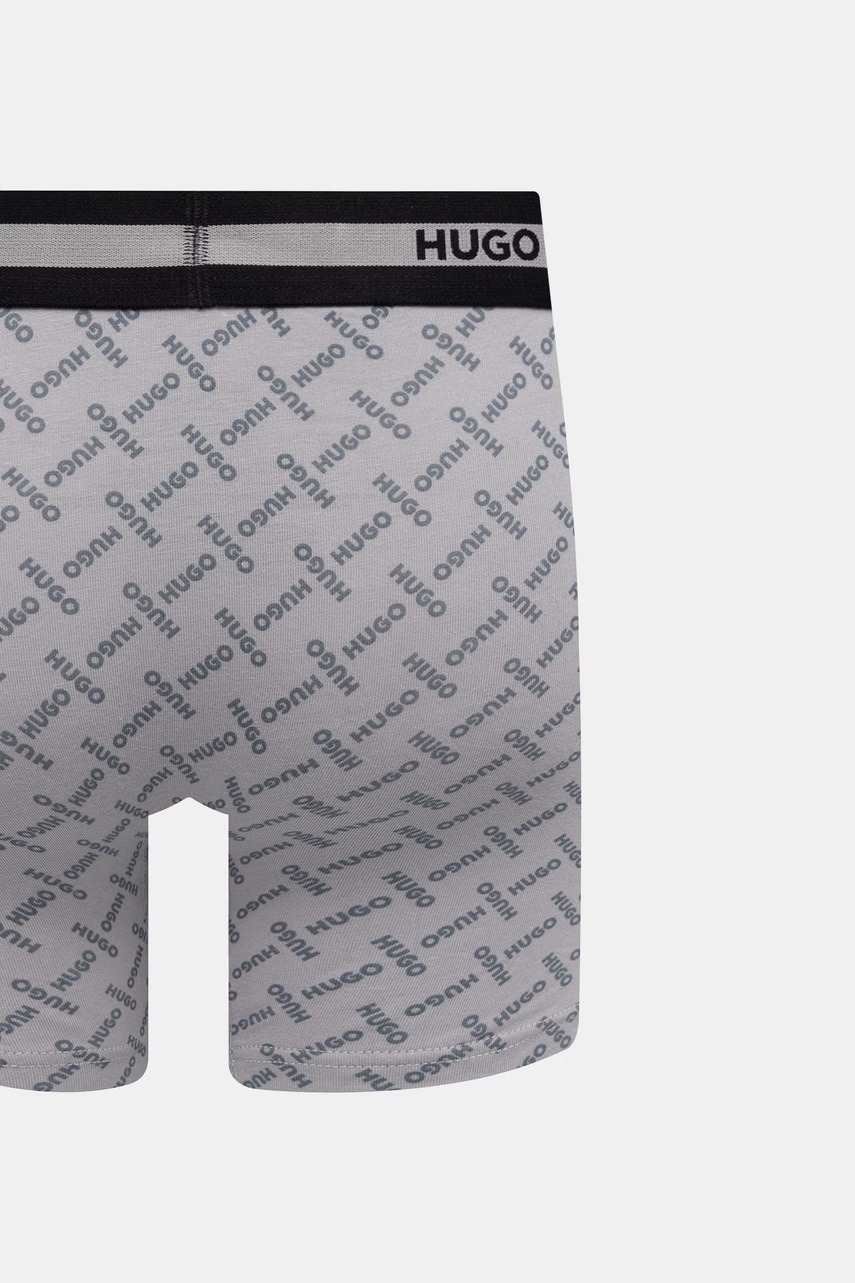 HUGO boxerky pánske bavlnené s elastanom BOXER BR PLANET DES 3-pak