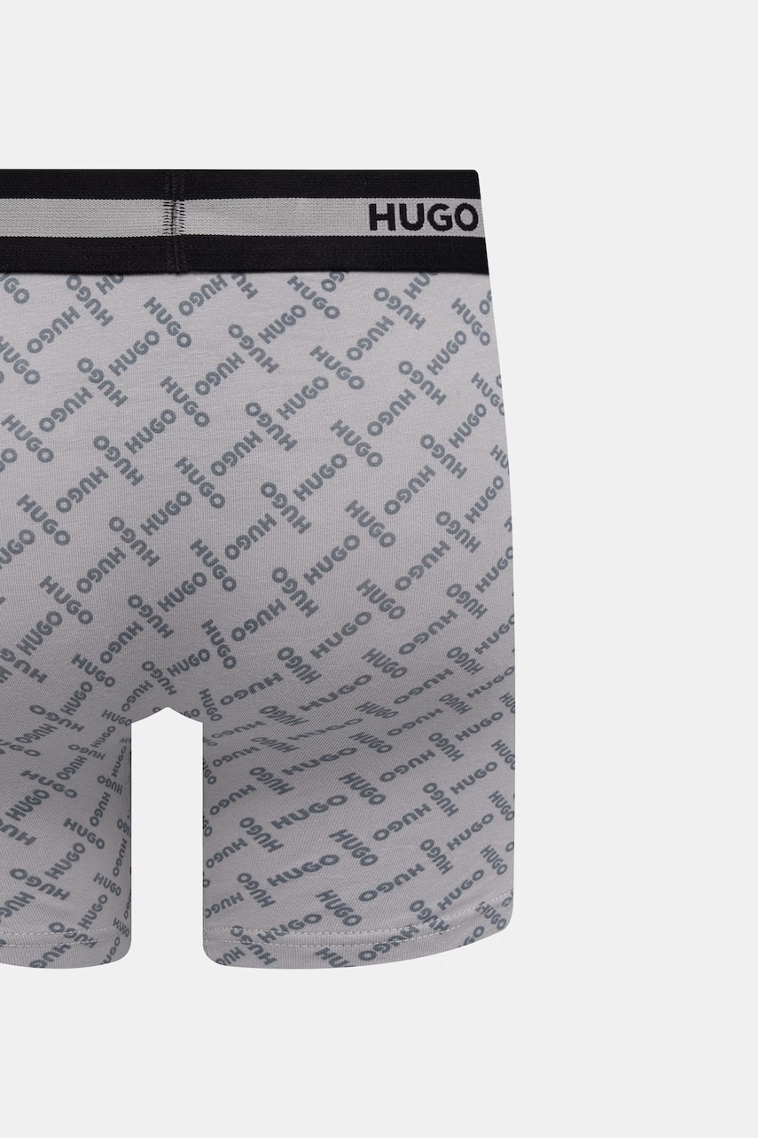 HUGO boxerky pánske bavlnené s elastanom BOXER BR PLANET DES 3-pak