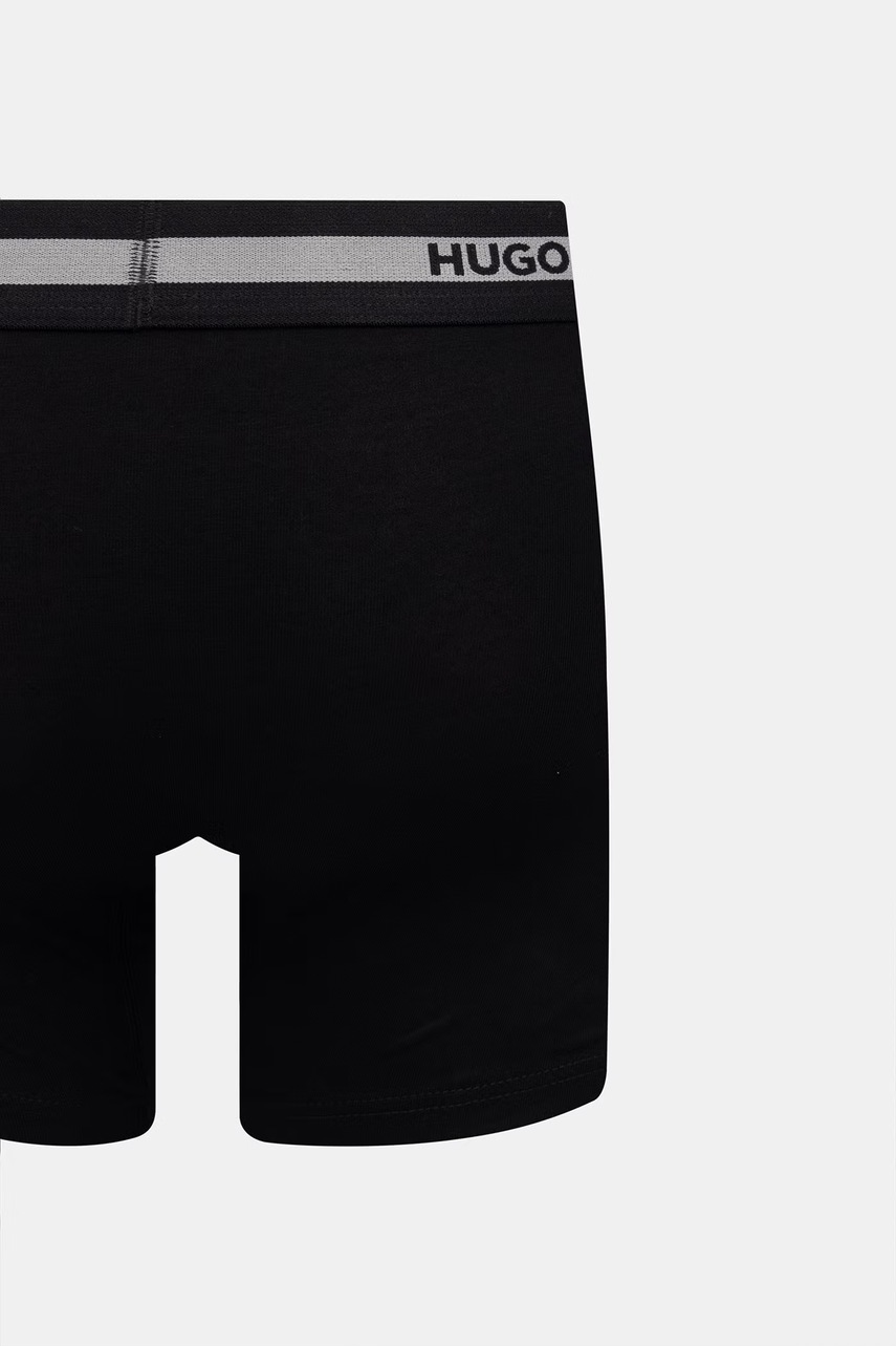 HUGO boxerky pánske bavlnené s elastanom BOXER BR PLANET DES 3-pak