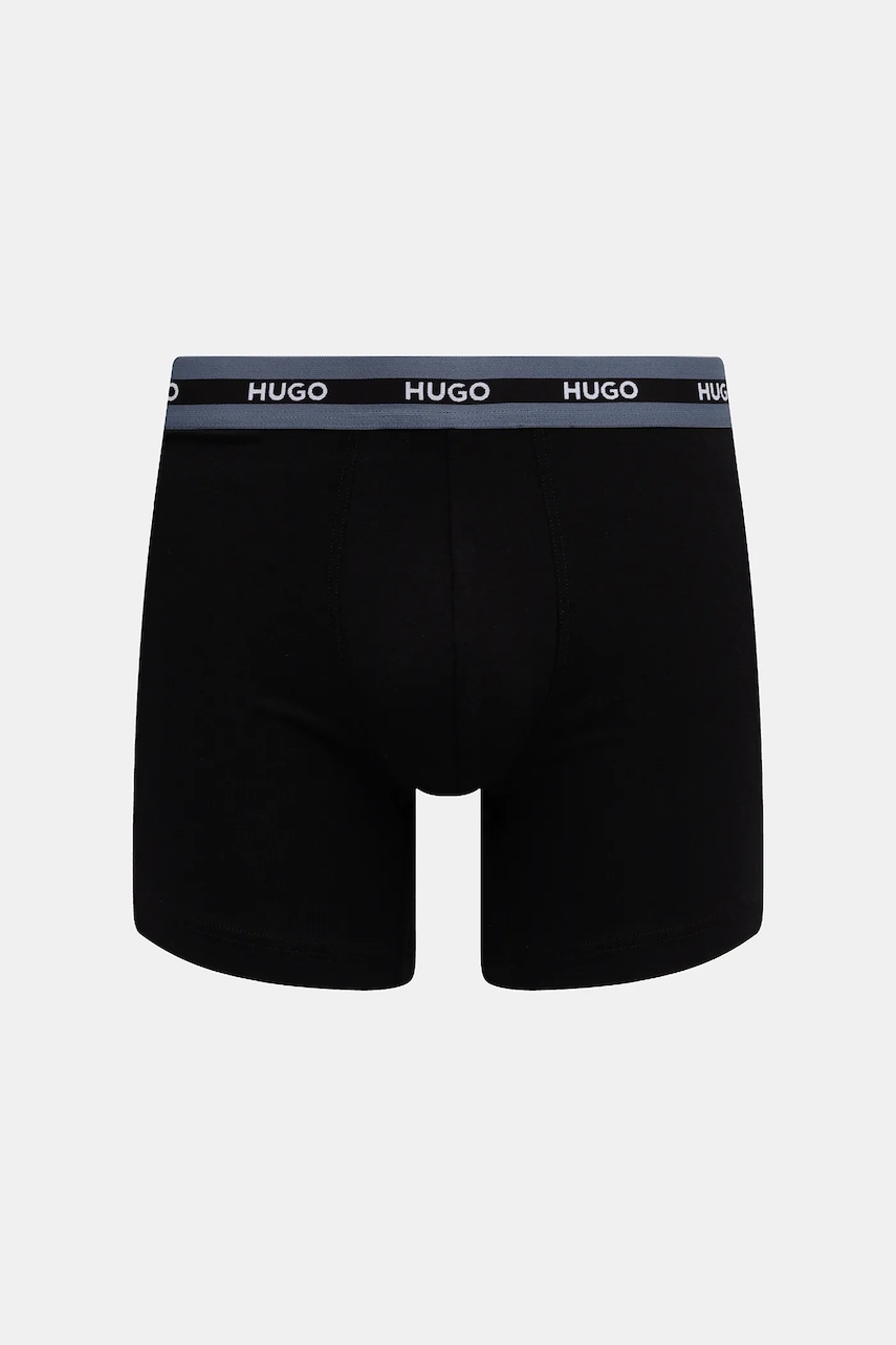 HUGO boxerky pánske bavlnené s elastanom BOXER BR PLANET DES 3-pak
