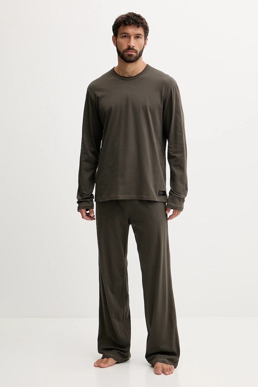 Diesel pijamale de bumbac SET-ADRIAN-UTLT culoarea gri, uni, A19505.0PJBB