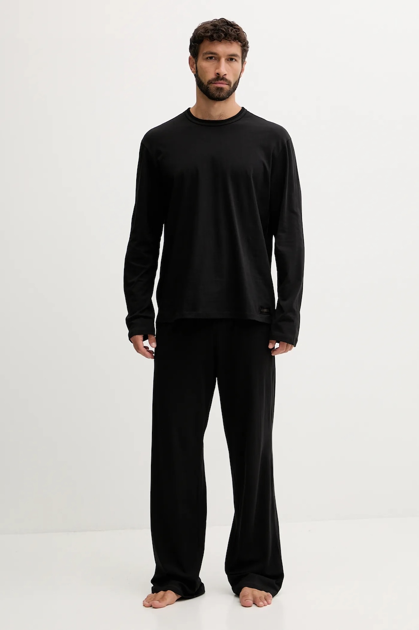 Diesel pijamale de bumbac SET-ADRIAN-UTLT culoarea negru, uni, A19505.0PJBB