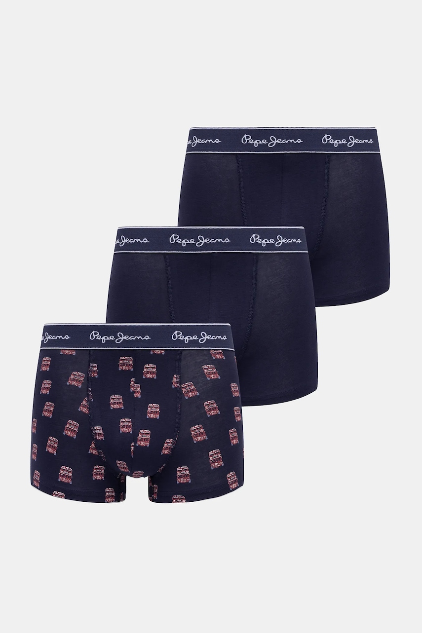 Pepe Jeans boxeri 3-pack culoarea bleumarin, PMU11188