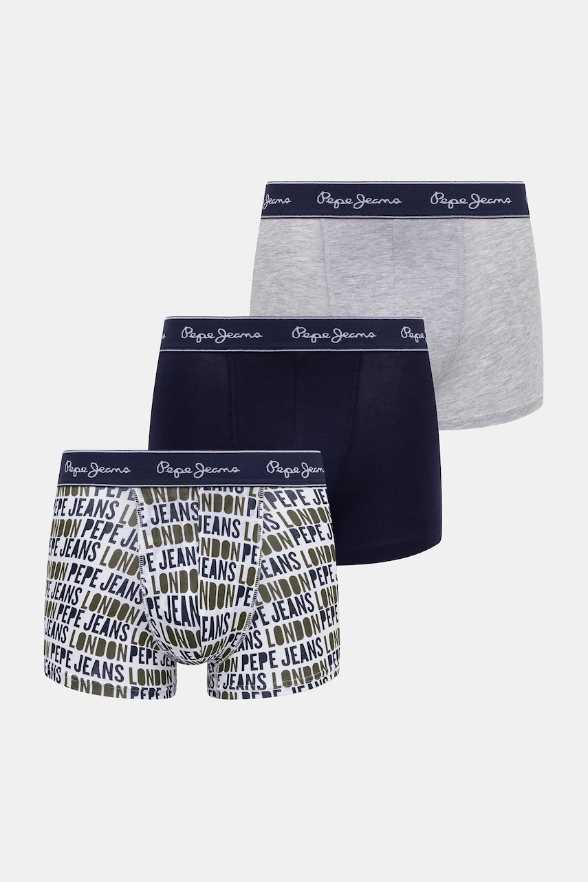 Pepe Jeans boxeri 3-pack culoarea bleumarin, PMU11194