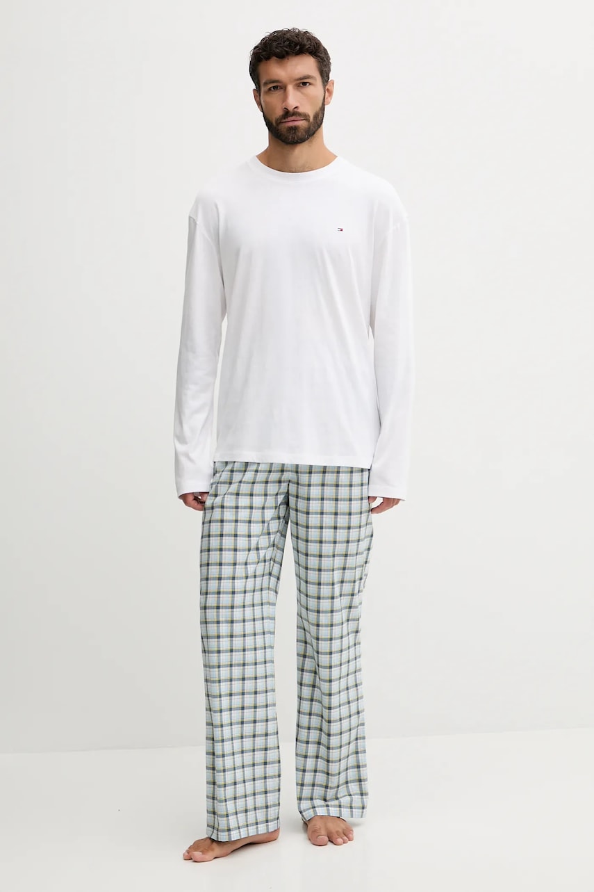 Levně Bavlněné pyžamo Tommy Hilfiger pánské, bílá barva, UM0UM03663