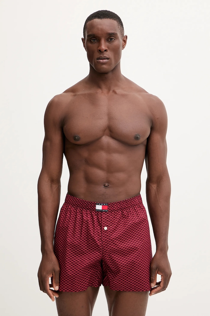 Levně Bavlněné boxerky Tommy Hilfiger vínová barva, UM0UM03712