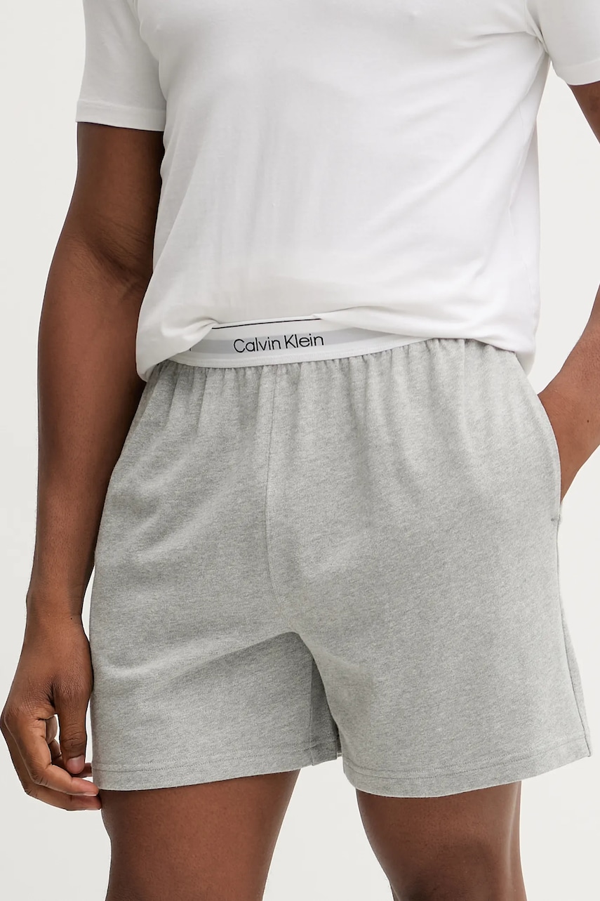 Calvin Klein Underwear szorty piżamowe męskie bawełniane szare LV00NM2927