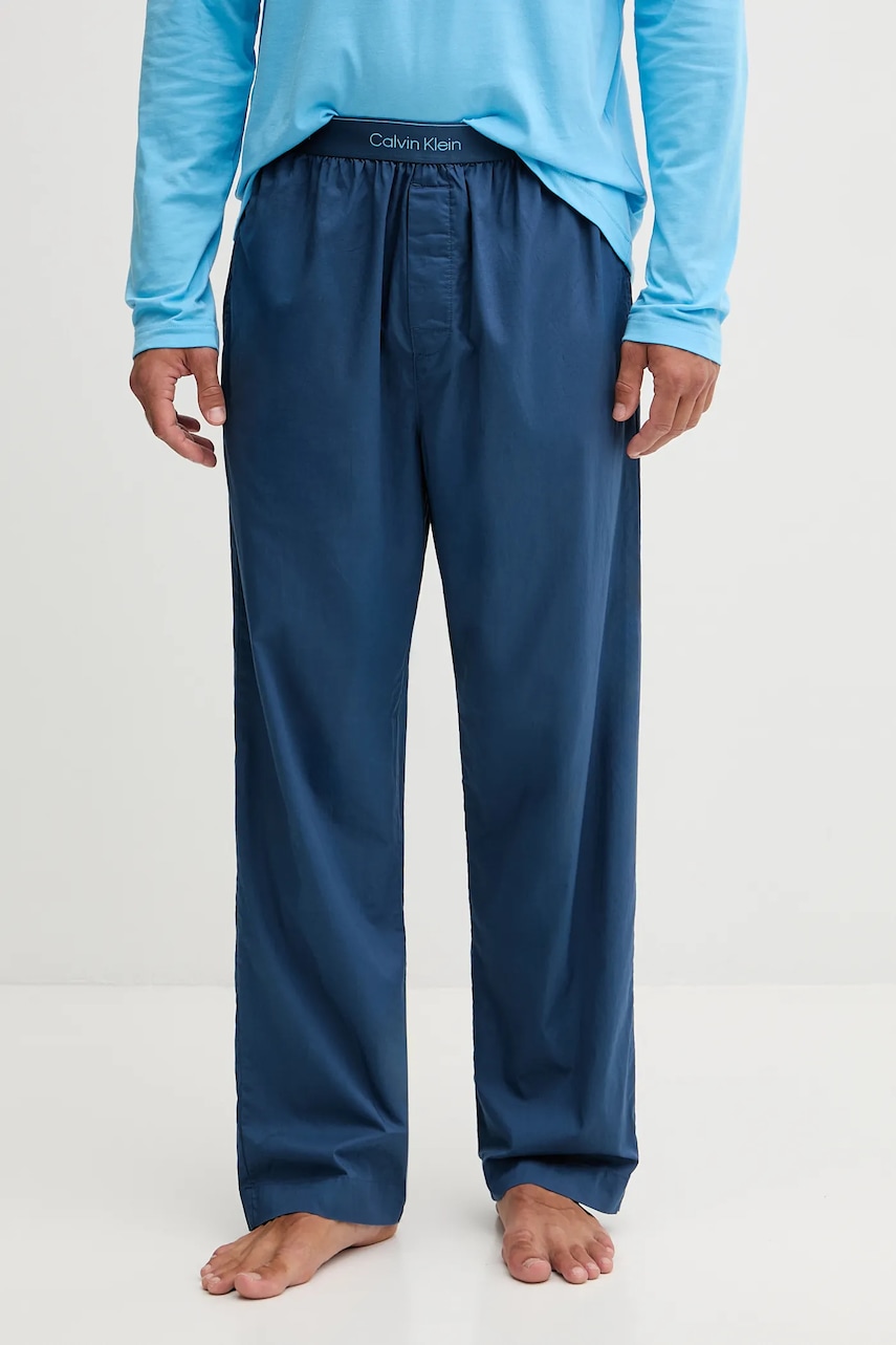 Levně Bavlněné pyžamové kalhoty Calvin Klein Underwear pánské, tmavomodrá barva, LV00NM2830