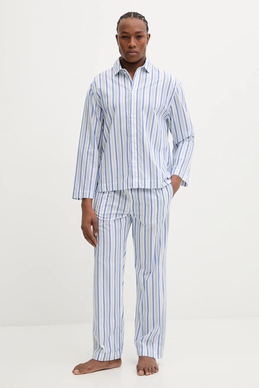 Levně Bavlněné pyžamo Calvin Klein Underwear pánské, modrá barva, LV00NM2995