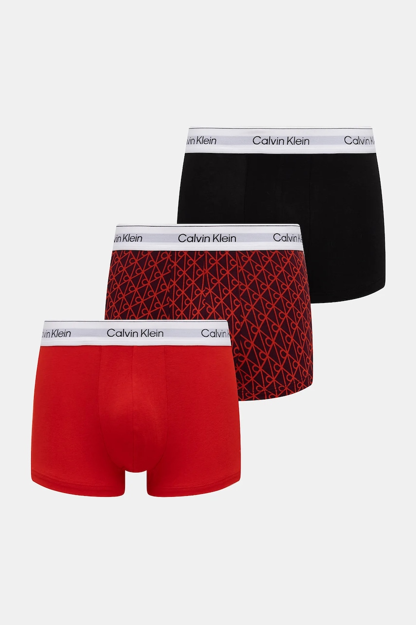 Levně Boxerky Calvin Klein Underwear 3-pack vínová barva, LV00NB4564
