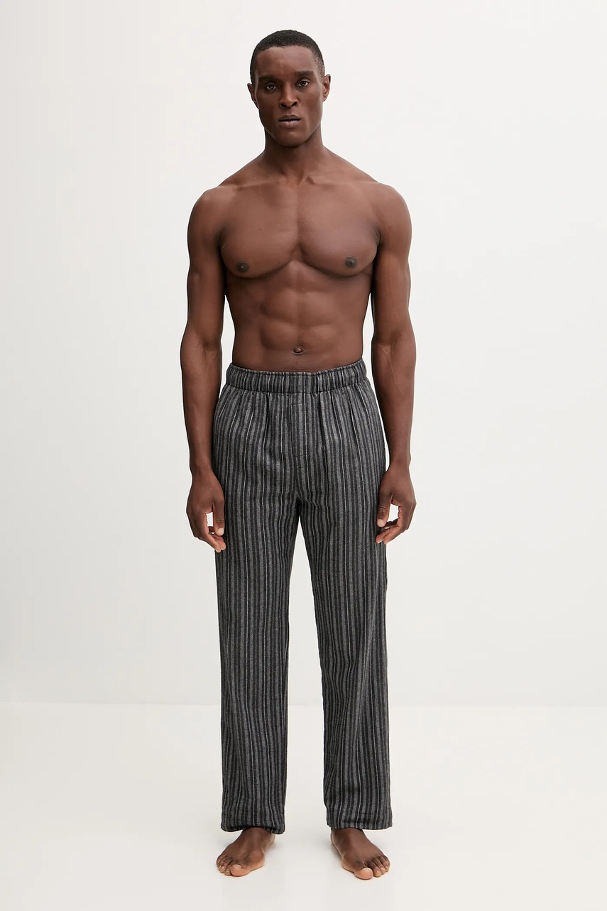Levně Bavlněné pyžamové kalhoty Calvin Klein Underwear pánské, šedá barva, LV00NM2923