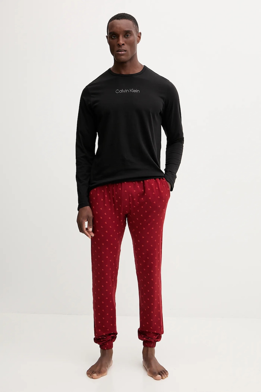 Levně Pyžamo Calvin Klein Underwear pánské, černá barva, LV00NM2957
