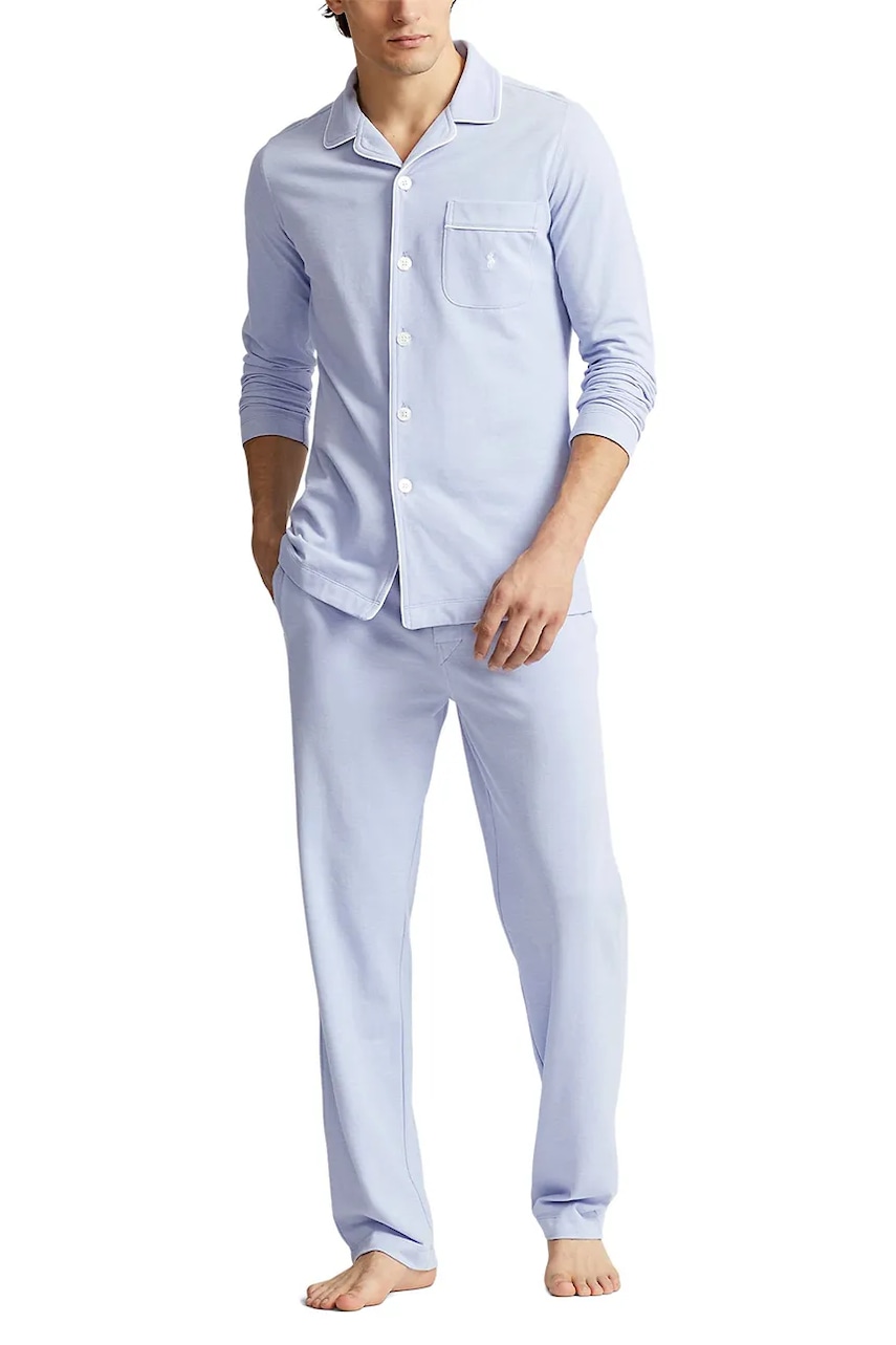 Levně Pyžamo Polo Ralph Lauren pánské, tyrkysová barva, 714931640