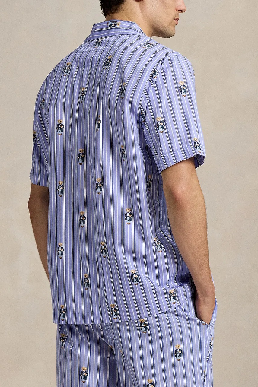 Хлопковая пижамная рубашка Polo Ralph Lauren узор 714981415