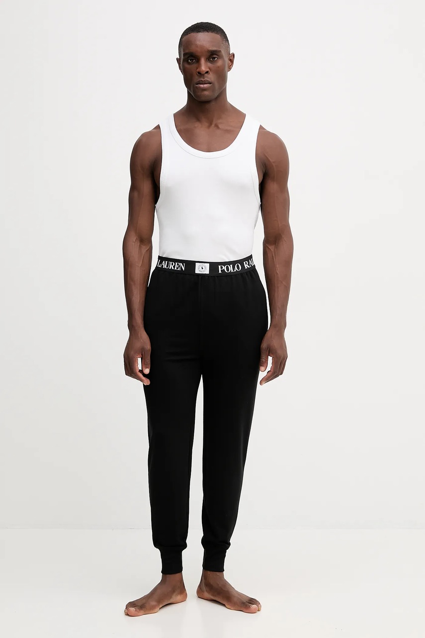 Пижамные брюки Polo Ralph Lauren цвет чёрный однотонные 714P01949