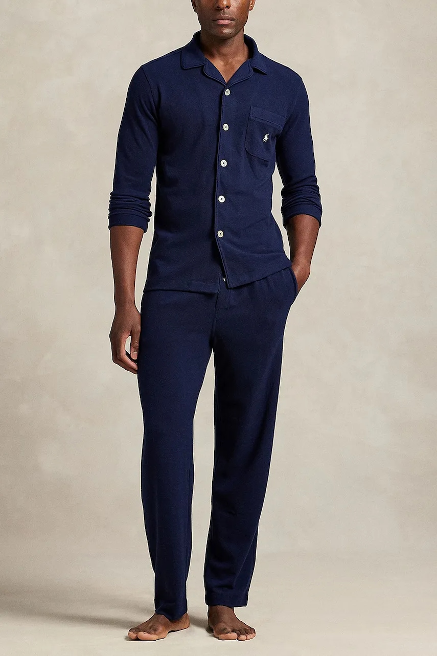 Levně Bavlněné pyžamo Polo Ralph Lauren pánské, tmavomodrá barva, 714P01952