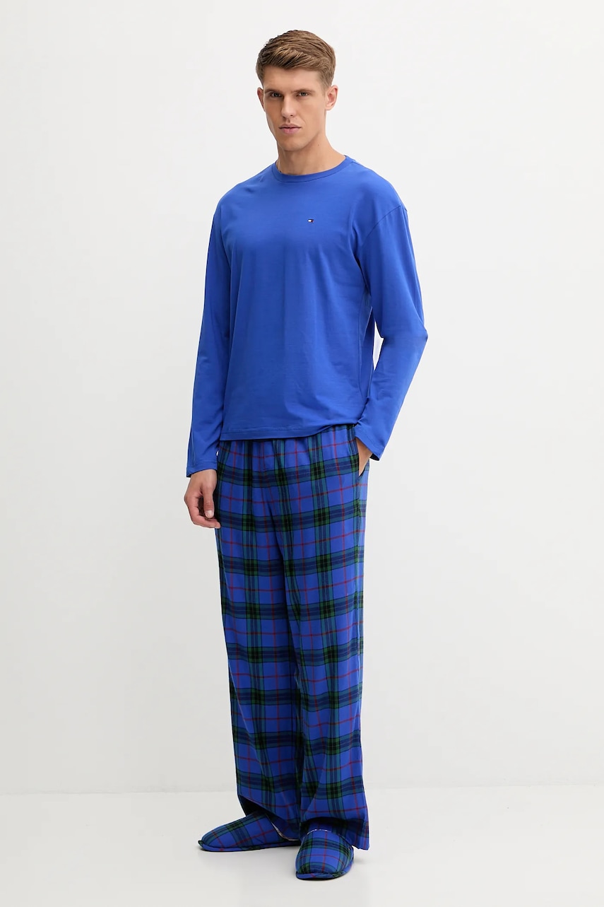 Levně Pyžamo Tommy Hilfiger pánské, modrá barva, UM0UM03601